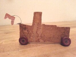 Boat with anchor and wheels